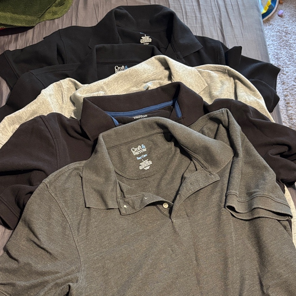 5 men’s large polo shirts